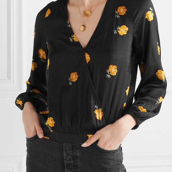 [NWT] Madewell Marigold Crepe de Chine Wrap Top - Picture 4 of 6